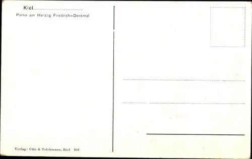 Ak Kiel in Schleswig Holstein, Partie am Herzog Friedrich Denkmal