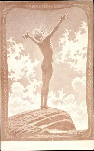 Jugendstil Künstler Ak Fidus, Lichtgebet