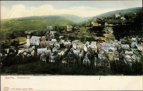 Ak Sayn Bendorf am Rhein, Totalansicht