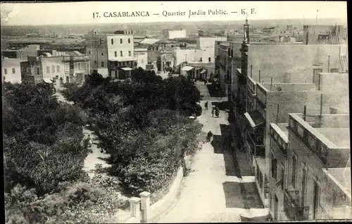 Ak Casablanca Marokko, Quartier Jardin Public