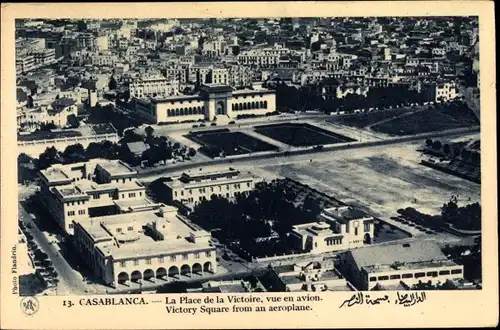 Ak Casablanca Marokko, La Place de la Victoire, Luftbild