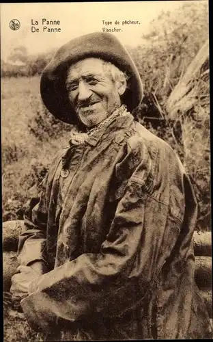 Ak La Panne De Panne Westflandern, Type de pecheur