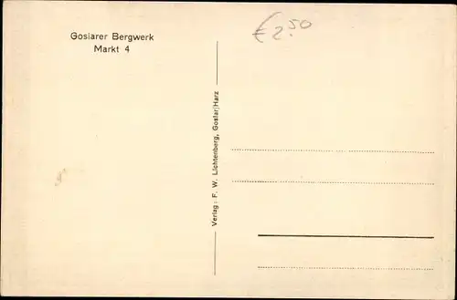Ak Goslar am Harz, Goslaer Bergwerk Markt 4, Innenansicht