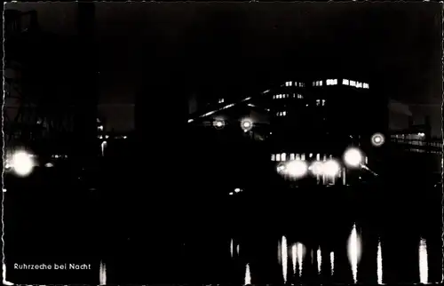 Ak Ruhrzeche bei Nacht
