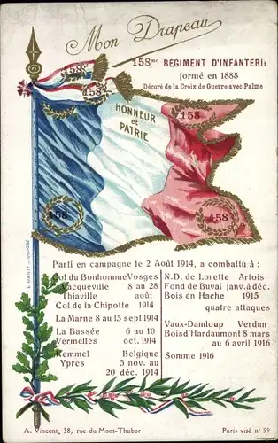 Regiment Ak 158me Regiment d'Infanterie, Parti en campagne 1914, I WK