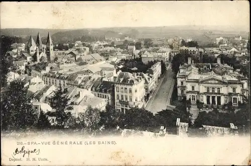 Ak Spa Wallonien Lüttich, Vue générale, Les Bains, Totale