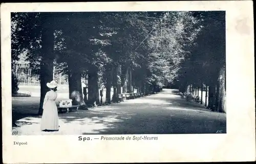Ak Spa Wallonien Lüttich, Promenade de Sept-Heures