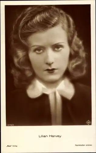 Ak Schauspielerin Lilian Harvey, Portrait, Ross Verlag 5116/1