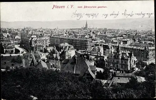 Ak Plauen im Vogtland, Panorama vom Bärenstein gesehen