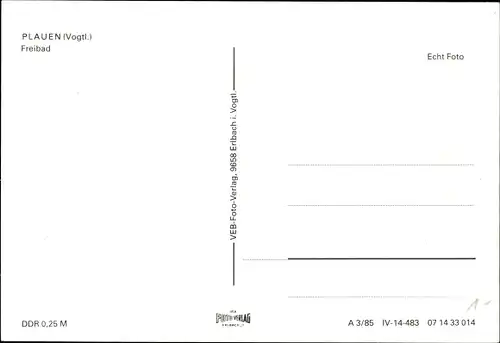 Ak Plauen im Vogtland, Freibad
