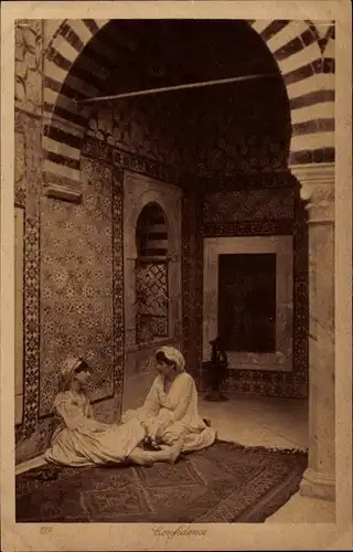 Ak Confidence, Araberinnen, Wandmosaike, Maghreb