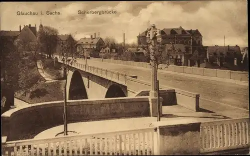 Ak Glauchau an der Zwickauer Mulde in Sachsen, Scherbergbrücke