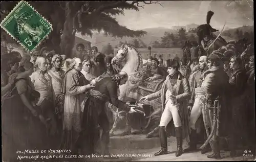 Ak Napoleon recoit les Clefs de la Ville de Vienne 1805