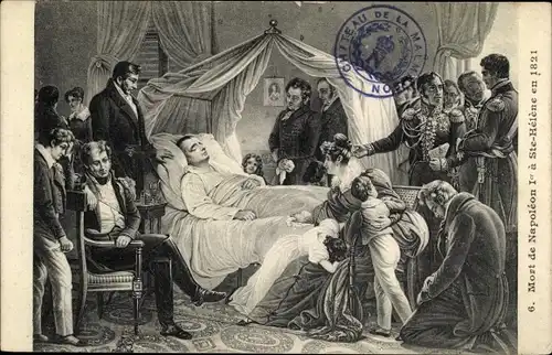 Ak Mort de Napoleon 1. a Sainte Helene en 1821