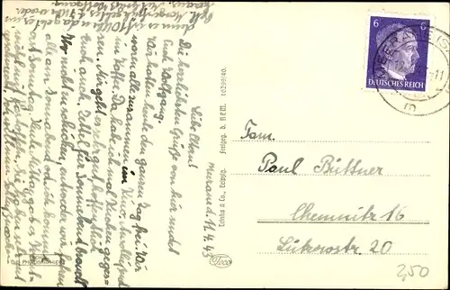 Ak Meerane in Sachsen, Panorama, Kirchturm