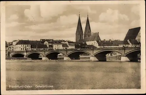 Ak Frankfurt an der Oder, Oderbrücke, Kirche