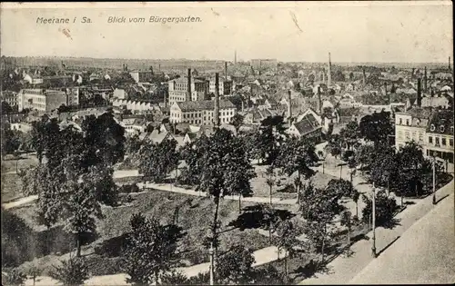 Ak Meerane in Sachsen, Blick vom Bürgergarten