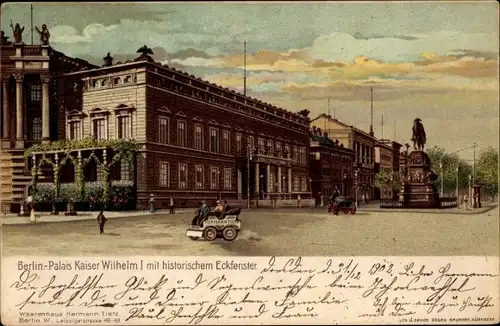 Litho Berlin Mitte, Palais Kaiser Wilhelm I. mit historischem Eckfenster