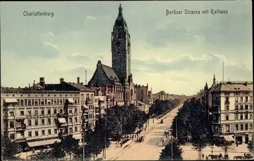 Ak Berlin Charlottenburg, Berliner Straße, Rathaus