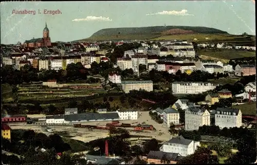 Ak Annaberg Buchholz Erzgebirge, Panorama mit Kirche