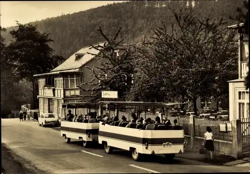 Ak Schwarzburg in Thüringen, Schwarzatalexpress, Bimmelbahn