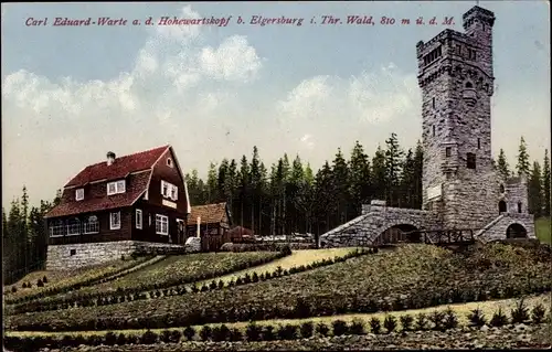 Ak Elgersburg in Thüringen, Carl Eduard Warte auf dem Hohewartskopf