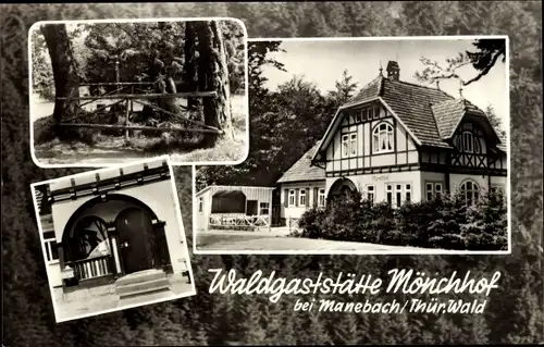 Ak Elgersburg in Thüringen, Mönchhof, Waldgaststätte, Eingang