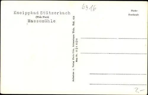 Ak Stützerbach Ilmenau Thüringer Wald, Massemühle