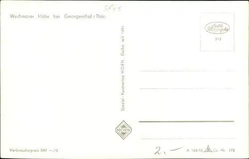 Ak Georgenthal Thüringen, Wechmarer Hütte