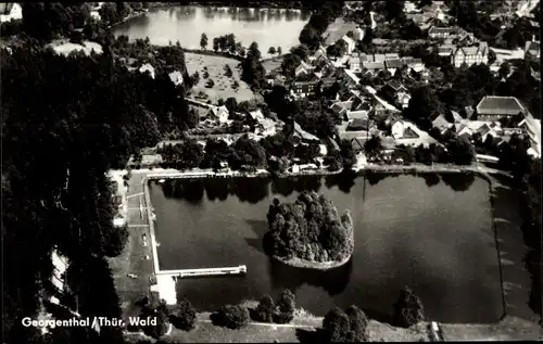 Ak Georgenthal Thüringer Wald, Fliegeraufnahme