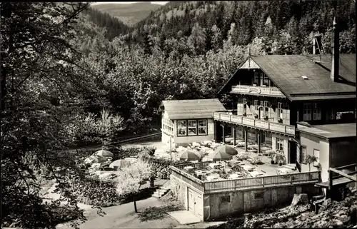 Ak Tabarz im Thüringer Wald, Hotel Schweizerhaus, Terrasse