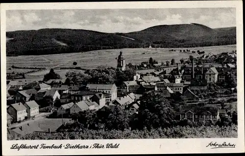 Ak Tambach Dietharz in Thüringen, Blick zum Ort mit dem Buchenberg