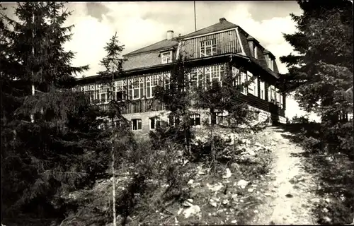 Ak Herschdorf Thür. Wald, Papiermacherbaude Höhenblick auf dem Langen Berg