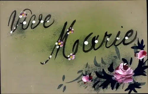 Zelluloid Ak Vive Marie, Rosen, Kitsch