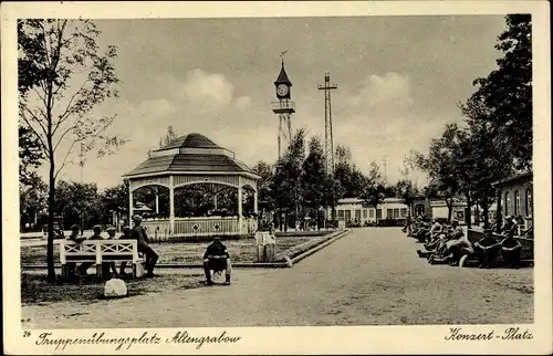 Ak Altengrabow Möckern in Sachsen Anhalt, Truppenübungsplatz, Pavillon, Soldaten, Konzertplatz