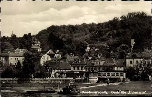 Ak Dresden Wachwitz, Gaststätte Elbterrasse, Anlegestelle