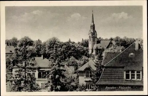 Ak Dresden Klotzsche, Teilansicht, Kirche