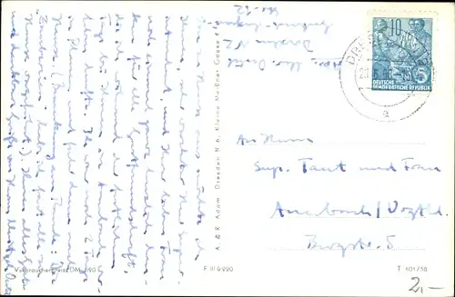 Ak Dresden Klotzsche, Teilansicht, Kirche