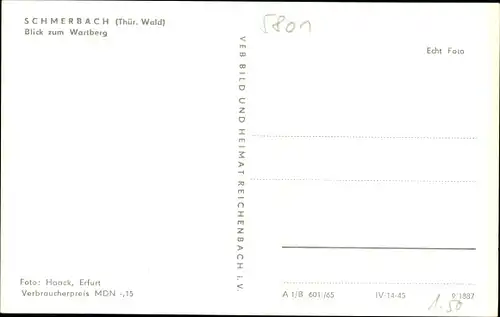 Ak Schmerbach Waltershausen in Thüringen, Blick zum Wartberg