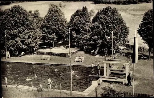 Ak Winterstein Waltershausen in Thüringen, Freibad, Schwimmbassin, Sprungturm