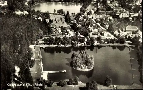 Ak Georgenthal Thüringer Wald, Fliegeraufnahme