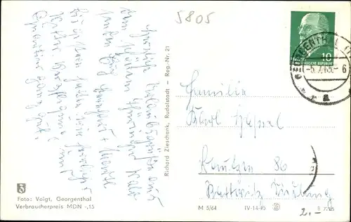 Ak Georgenthal Thüringer Wald, Fliegeraufnahme