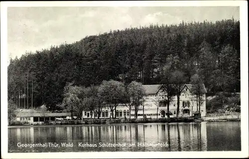 Ak Georgenthal in Thüringen, Kurhaus Schützenhof am Hammerteich