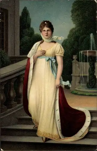 Künstler Ak Lotzmann, Königin Luise von Mecklenburg Strelitz, Luise von Preußen, Standportrait