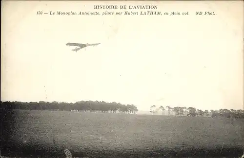 Ak Aviation, Le Monoplan Antoinette, piloté par Hubert Latham