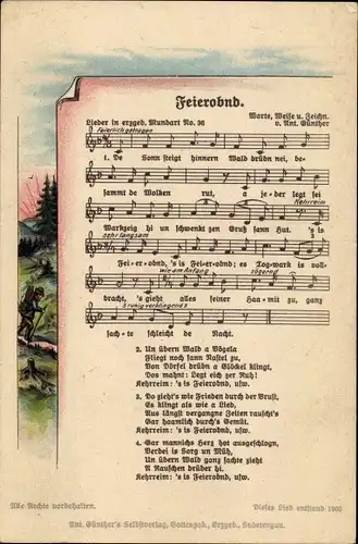 Lied Ak Günther, Anton, Erzgebirgische Mundart 36, Feierobnd