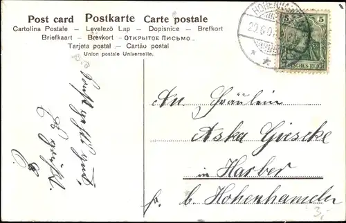 Präge Ak Automobil aus Blumen, Vergissmeinnicht, Rosen