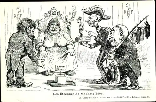 Ak Les Etrennes de Madame Bloc, Karikatur Frankreich
