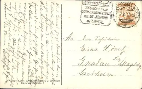 Ak Sankt Johann in Tirol, Teilansicht vom Ort mit  Umgebung