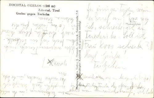 Ak Gerlos im Zillertal Tirol, Hochtal Gerlos gegen Torhelm